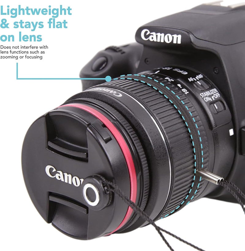 FotoTech Camera Lens Cap Leash with Elastic String, Compatible with Universal DSLR SLR Evil Mirrorless Cameras Video (x10) - Image 4